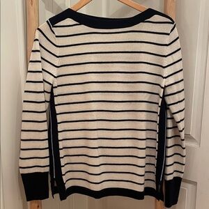 Vineyard Vines Navy and Cream Cashmere Boat Neck Sweater